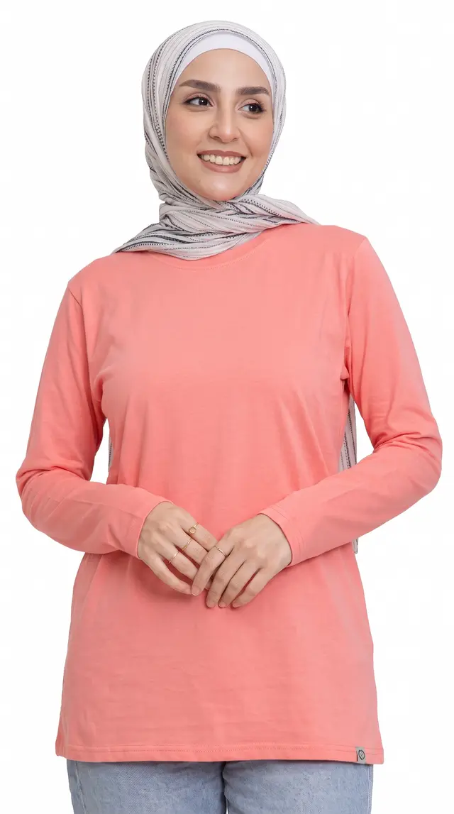 تيشيرت نسائي سادة بأكمام طويلة