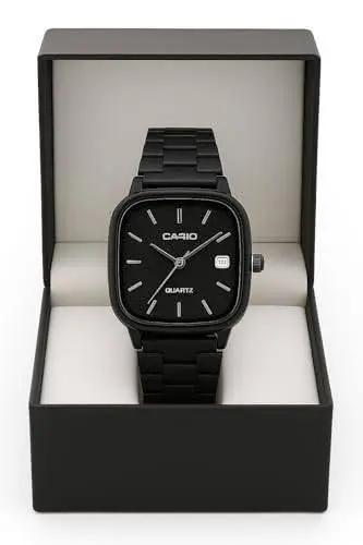 ساعة رجالي (Casio) باللون الأسود