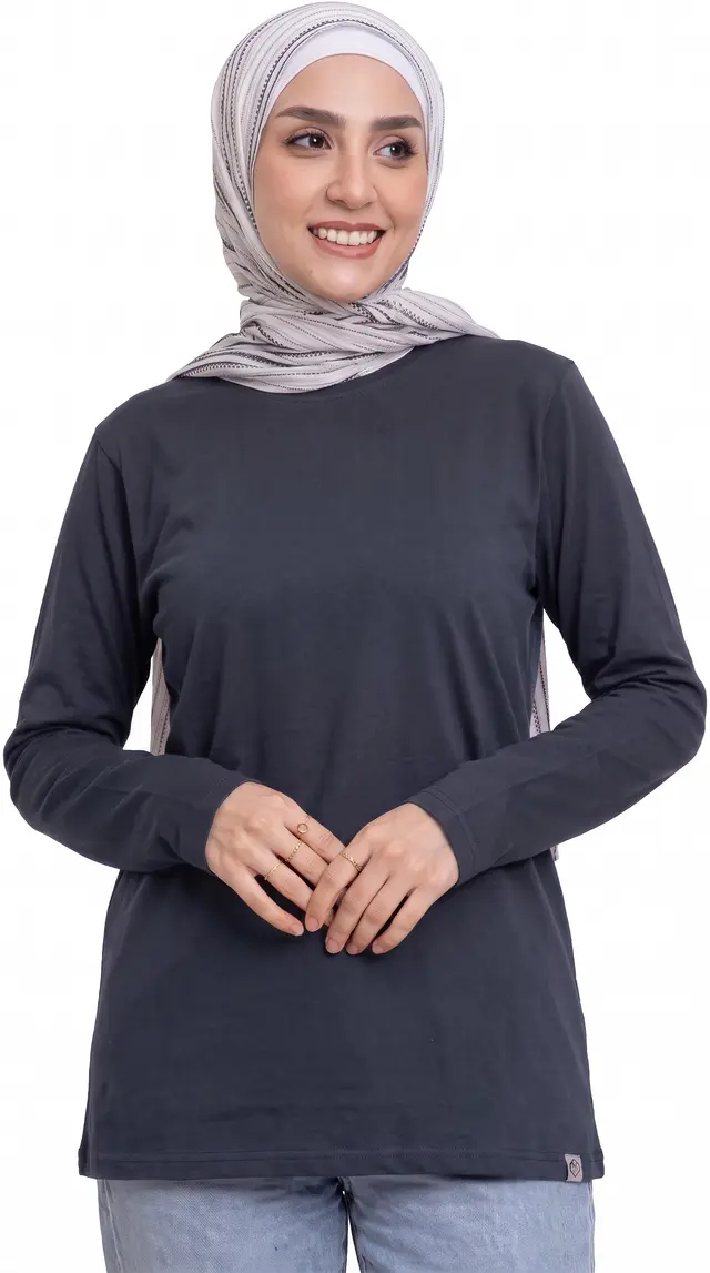 تيشيرت نسائي سادة بأكمام طويلة